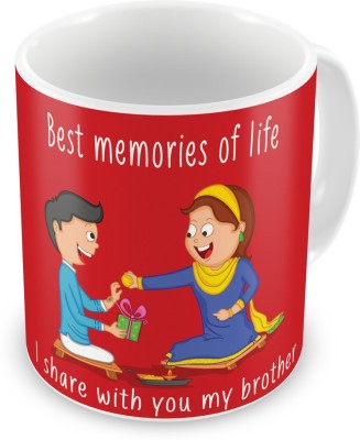 

Indigifts Gift for Raksha Bandhan Rakhi Gifts for Brother on Bhaidooj Birthday Anniversary (IDSRAF16122) Ceramic Mug(330 ml), Multicolor;white