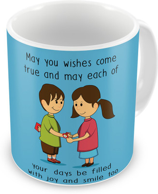 

Indigifts Gift for Raksha Bandhan Rakhi Gifts for Brother on Bhaidooj Birthday Anniversary (IDSRAF16166) Ceramic Mug(330 ml), Multicolor;white