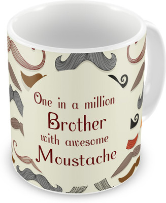 

Indigifts Gift for Raksha Bandhan Rakhi Gifts for Brother on Bhaidooj Birthday Anniversary (IDSRAF16181) Ceramic Mug(330 ml), Multicolor;white