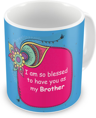 

Indigifts Gift for Raksha Bandhan Rakhi Gifts for Brother on Bhaidooj Birthday Anniversary (IDSRAF16150) Ceramic Mug(330 ml), Multicolor;white