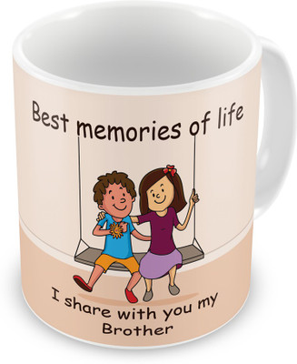 

Indigifts Gift for Raksha Bandhan Rakhi Gifts for Brother on Bhaidooj Birthday Anniversary (IDSRAF16154) Ceramic Mug(330 ml), Multicolor;white