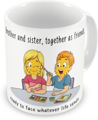 

Indigifts Gift for Raksha Bandhan Rakhi Gifts for Brother Sister on Bhaidooj Birthday Anniversary (IDSRAF16186) Ceramic Mug(330 ml), Multicolor;white