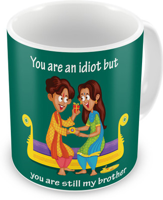 

Indigifts Gift for Raksha Bandhan Rakhi Gifts for Brother on Bhaidooj Birthday Anniversary (IDSRAF16128) Ceramic Mug(330 ml), Multicolor;white