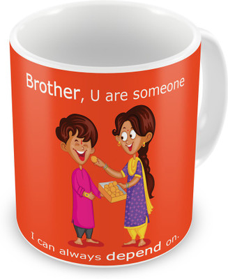 

Indigifts Gift for Raksha Bandhan Rakhi Gifts for Brother on Bhaidooj Birthday Anniversary (IDSRAF16131) Ceramic Mug(330 ml), Multicolor;white