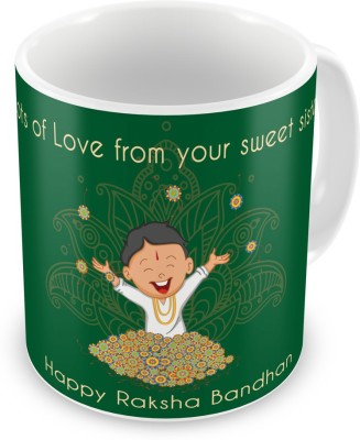 

Indigifts Gift for Raksha Bandhan Rakhi Gifts for Brother on Bhaidooj Birthday Anniversary (IDSRAF16121) Ceramic Mug(330 ml), Multicolor;white