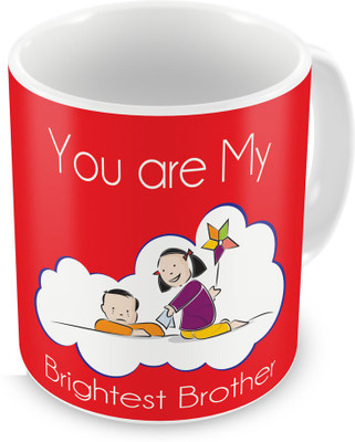 

Indigifts Gift for Raksha Bandhan Rakhi Gifts for Brother on Bhaidooj Birthday Anniversary (IDSRAF16206) Ceramic Mug(330 ml), Multicolor;white