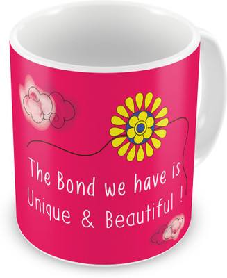 

Indigifts Gift for Raksha Bandhan Rakhi Gifts for Brother Sister on Bhaidooj Birthday Anniversary (IDSRAF16149) Ceramic Mug(330 ml), Multicolor;white
