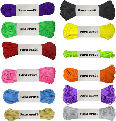 

Paracraft 100ft 550 Paracord Parachute Survival Cord – GP4(Pack of 12) Blue, Green, Yellow, Green, Red, Fluro, Pink, Orange, Blue, Purple, Brown, Grey(Length: 30 m, Diameter: 4 mm)