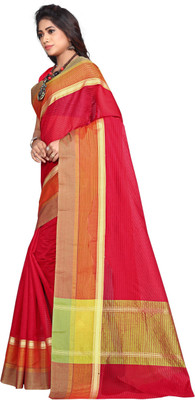 Kalaa Varsha Self Design Banarasi Pure Silk Saree(Red)