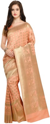 Shaily Retails Embellished Kanjivaram Silk Blend Saree(Pink)