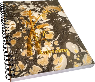 

Buddha Crafts A4 Spiral-bound Sketchbook/Journal ,100% Cotton, 200 gsm , 100 pages, Marbled Paper Covers. Sketch Pad(Black, 50 Sheets)