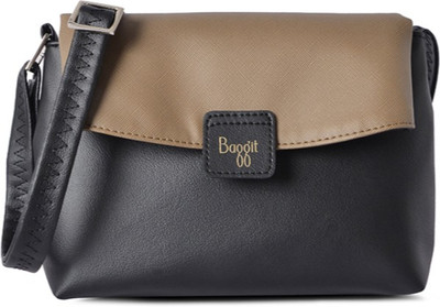 

Baggit Women Casual Beige, Black PU Sling Bag