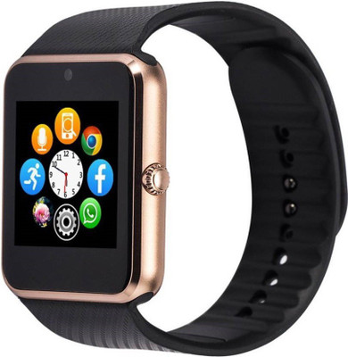

FKU GT 08 Golden SIM Card With 32 GB Memory Supportable Smartwatch(Black Strap Regular)