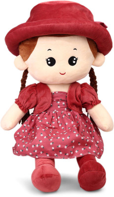 

My Baby Excels Plush Doll with Hat and Bow Red Colour 60 cm - 60 cm(Red)