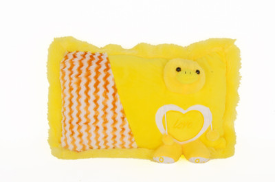 

BOOBOO YELLOW PILLOW - 35 cm(Yellow, White, Brown), Brown;white;yellow