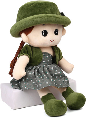 

My Baby Excels Plush Doll with Hat and Bow Green Color 45 cm - 45 cm(Green)