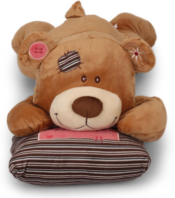 

My Baby Excels Bear with rectangle pillow - Brown Colour - 42 cm - 42 cm(Brown)