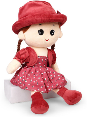 

My Baby Excel Plush Doll with Hat and Bow Red Colour 45 cm - 45 cm(Red)
