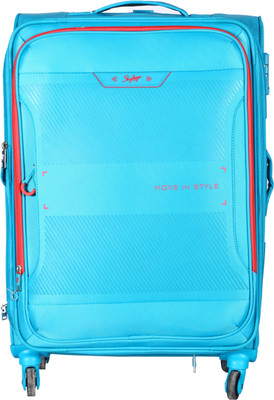

Skyabgs Xpanse Spinner Soft Trolley 71CM, Aqua Blue Expandable Check-in Luggage - 27 inch(Blue)