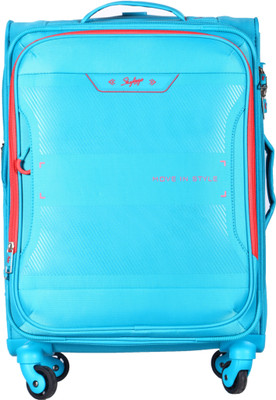 

Skyabgs Xpanse Spinner Soft Trolley, 58 CM, Aqua Blue Expandable Cabin Luggage -  inch(Blue