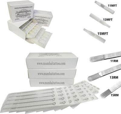 

Mumbai Tattoo 11RM,13RM,15RM & 11RT,13RT,15RT Disposable Magnum Shader, Magnum Liner Tattoo Needles(Pack of 50)