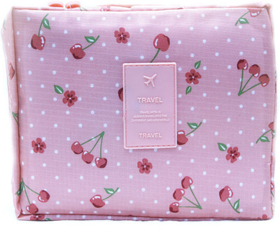 

fillwill Koolmate Nylon pink color Multiutility Female Cosmetic Storage Bag Make-up Organizer Waterproof Toiletry pouch For Easy Traveling Travel Toiletry Kit(Pink)