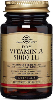 

Solgar Dry Vitamin A, 1500 mcg, 100 Tablets(100 No)