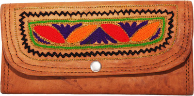 

The Rajasthali Women Multicolor Genuine Leather Wallet(6 Card Slots), Brown