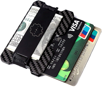 

House of Quirk Men Black Carbon Fibre Card Holder(10 Card Slots)