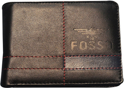 

FOSSO Men Tan Artificial Leather Wallet(6 Card Slots), Black