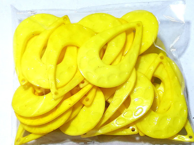 

GOELX Drop Shape Earring Base Large with Hole for Earring/jhumka Making 20 Pcs YELLOW