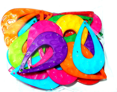 

GOELX Drop Shape Earring Base Large with Hole for Earring/jhumka Making 20 Pcs MULTI COLOR