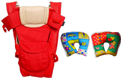 

Welo High Quality Baby Carry Bag with 4 in 1 Strong Strip Belt and 2 Beautiful U Cut Pillow Baby Carrier(Red, Front Carry facing in)