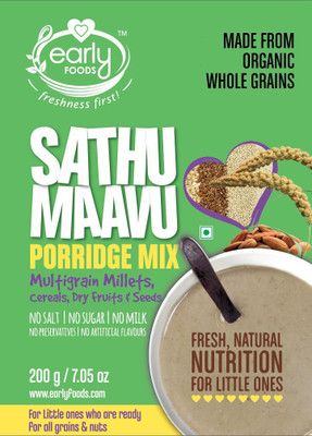 

Early Foods Organic Sattu Maavu Multi-grain Porridge mix 200g Cereal(200 g, 24+ Months)
