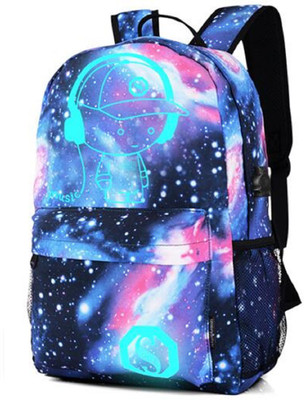 

Probasta Multicolor Galaxy Music Print 14 L Backpack(Multicolor), Black