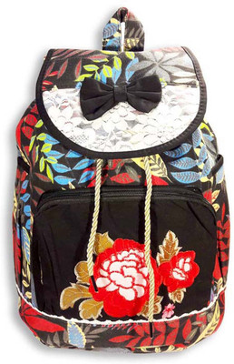 

Dineshalini Creations Multicolor Black Floral Backpack for Girls 38 L Backpack(Multicolor)