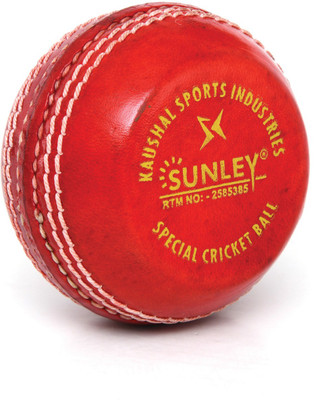 

SUNLEY IN Swing, Out Swing, Seam, Throw, Training pack of 1 Piece Cricket Leather Ball(Pack of 1, Red)