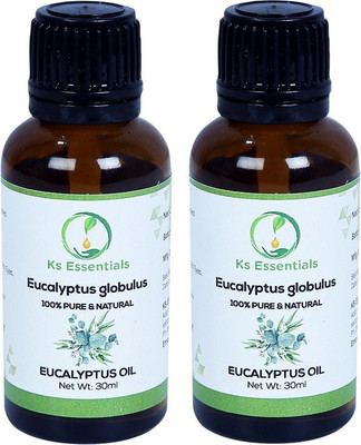 

Ks Essentials 100% Pure & Natural Eucalyptus Oil ( Eucalyptus Globulus ) Pack of 2 (30ml) Each(30 ml)