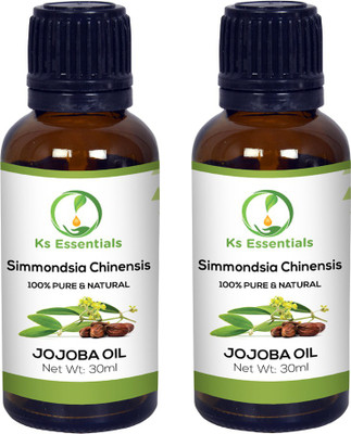 

Ks Essentials 100% Pure Jojoba Carrier Oil Natural & Therapeutic Grade for Aromatherapy,Skin,Acne and Hair Growth, Pack of 2 (30ml) Each(30 ml)