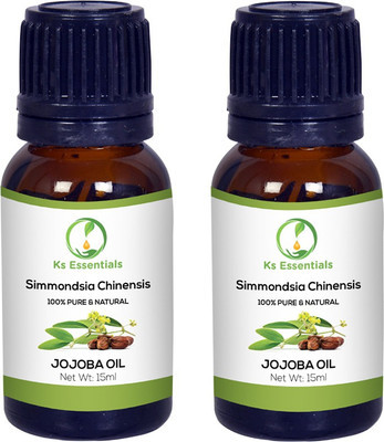 

Ks Essentials 100% Pure Jojoba Carrier Oil Natural & Therapeutic Grade for Aromatherapy,Skin,Acne and Hair Growth, Pack of 2 (15ml) Each(15 ml)
