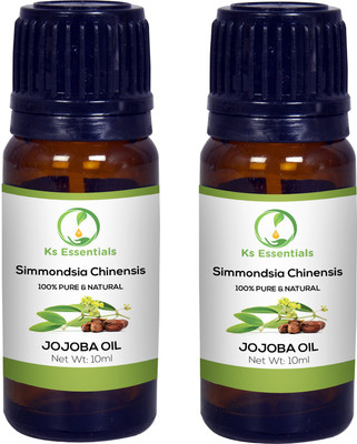 

Ks Essentials 100% Pure Jojoba Carrier Oil Natural & Therapeutic Grade for Aromatherapy,Skin,Acne and Hair Growth, Pack of 2 (10ml) Each(10 ml)