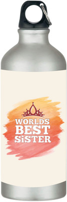 

Giftsmate Rakhi Gifts for Sister Sipper Water Bottle Worlds Best Sister 600 ml Sipper(Pack of 1, Beige), Multicolor