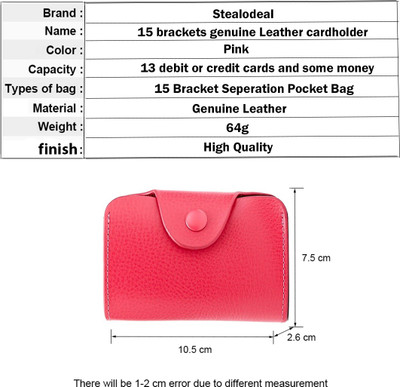 

Stealodeal 15 Card Holder(Set of 2, Pink, White)