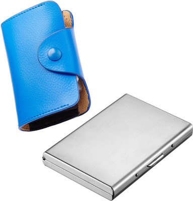 

Stealodeal 15 Card Holder(Set of 2, Blue, Silver)