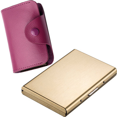 

Stealodeal 15 Card Holder(Set of 2, Purple, Gold)