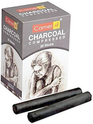 Camlin Compressed Charcoal (Non-Toxic) Stick(Pack of 20)