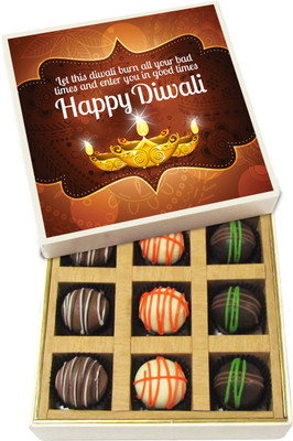 

Chocholik Diwali Gifts -Let This Diwali Burn All Your Bad Times And Enter - Dark, Milk, White Chocolate Truffles - 9pc Truffles(135 g)