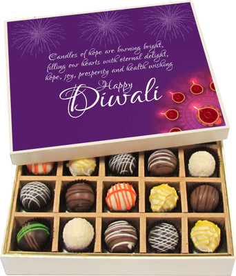 

Chocholik Diwali Gifts -Candles Of Hope Are Burning Bright - Dark, Milk, White Chocolate Truffles - 20pc Truffles(300 g)