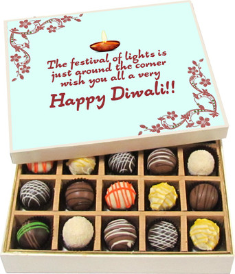 

Chocholik Diwali Gifts -The Festival Of Light Is Just Around The Corner - Dark, Milk, White Chocolate Truffles - 20pc Truffles(300 g)