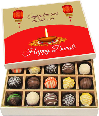 

Chocholik Diwali Gifts -Enjoy The Best Diwali Ever - Dark, Milk, White Chocolate Truffles - 20pc Truffles(300 g)